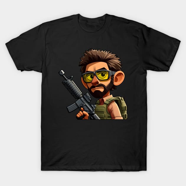 Tactical Man T-Shirt by Rawlifegraphic